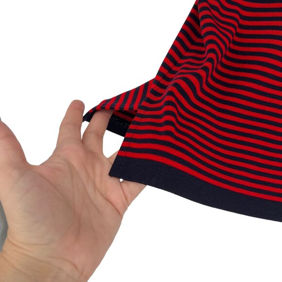 Misook Red Navy Striped Sleeveless Tank Top Size Medium Petite - Picture 6 of 9